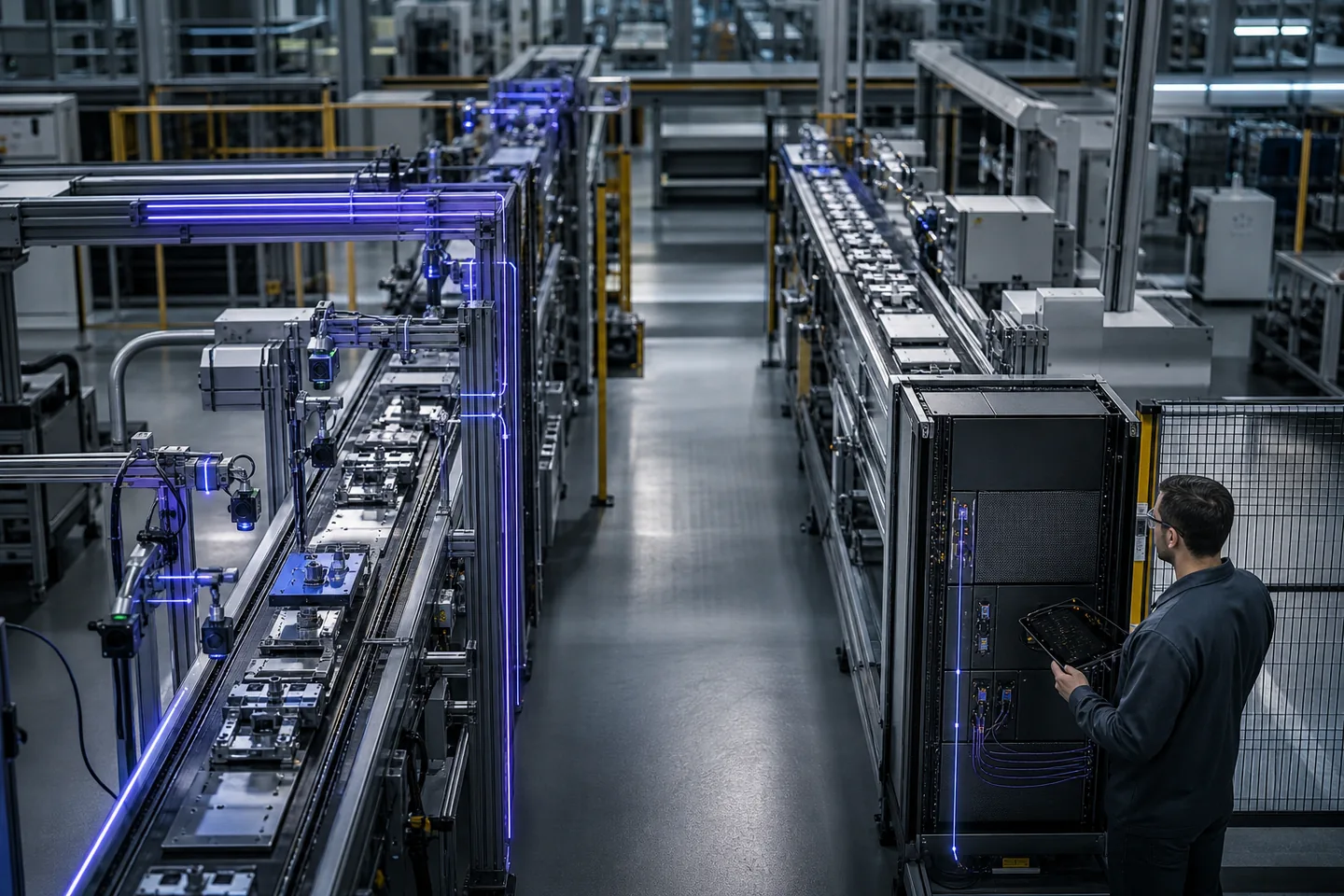 Integrated cameras and edge computing across multiple production lines